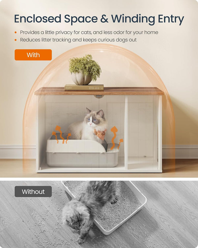 Toolless Assembly Litter Box Enclosure, Cat House