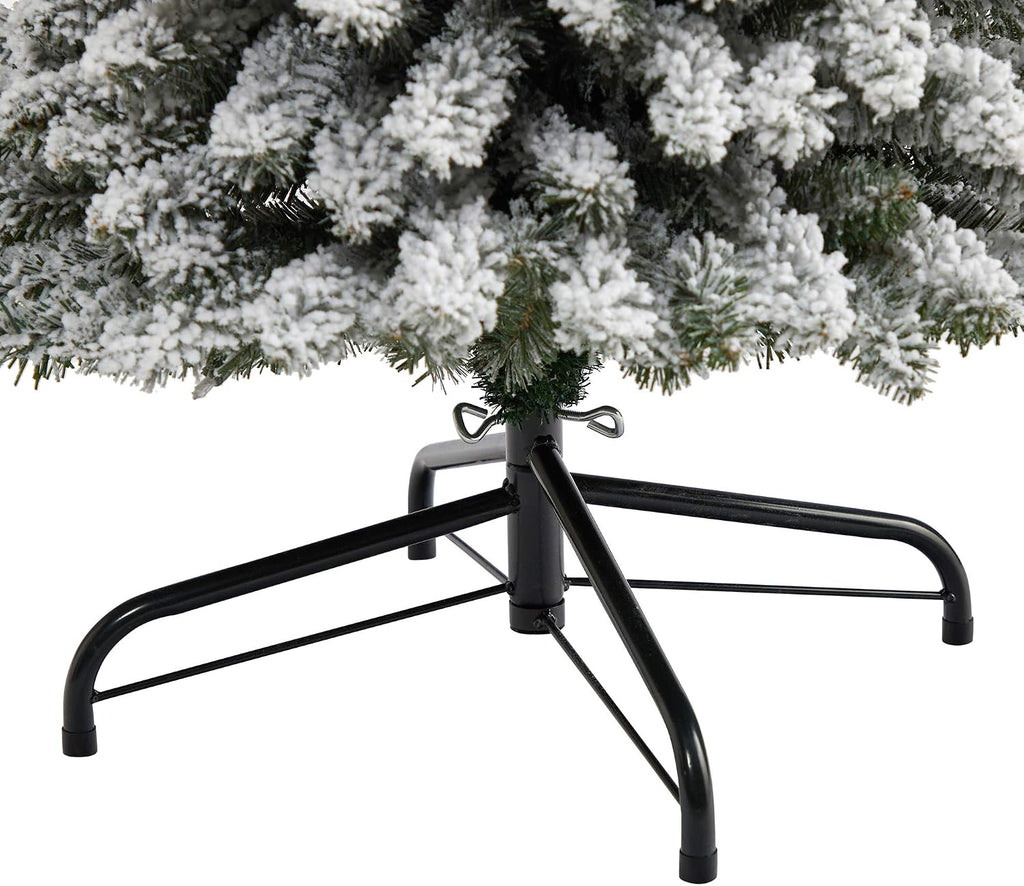 7ft. Flocked Pencil Artificial Christmas Tree with 400 Clear Lights and 574 Bendable Branches