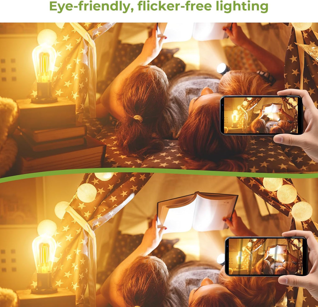 LED Edison Bulbs 40 watt Equivalent, E26 Light Bulb Dimmable, Soft White 2700K, Amber Glass ST58 Vintage LED Bulbs
