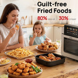 16 Qt Air Fryer Toaster Oven Combo with Ceramic Coating and Viewing Window, XL 9-In-1 Convection Oven, Top 1700W