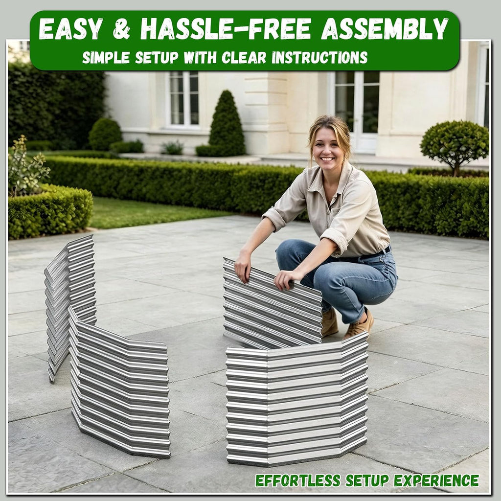 Raised Garden Bed Outdoor Upgrade Oval, 2 Pack Tall 8x4FT Galvanized Steel Raised Beds for Gardening, Above Ground