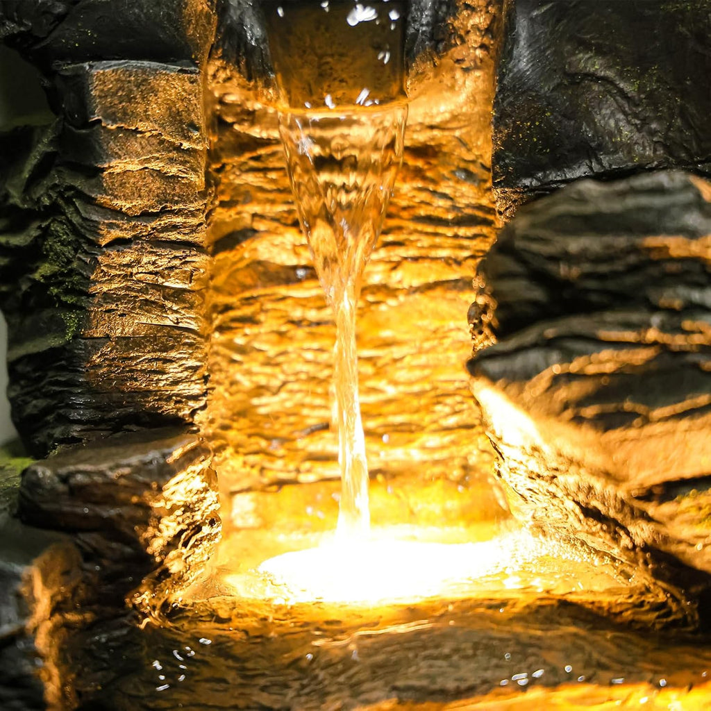 5-Tier Cascading Rock Water Fountain Outdoor