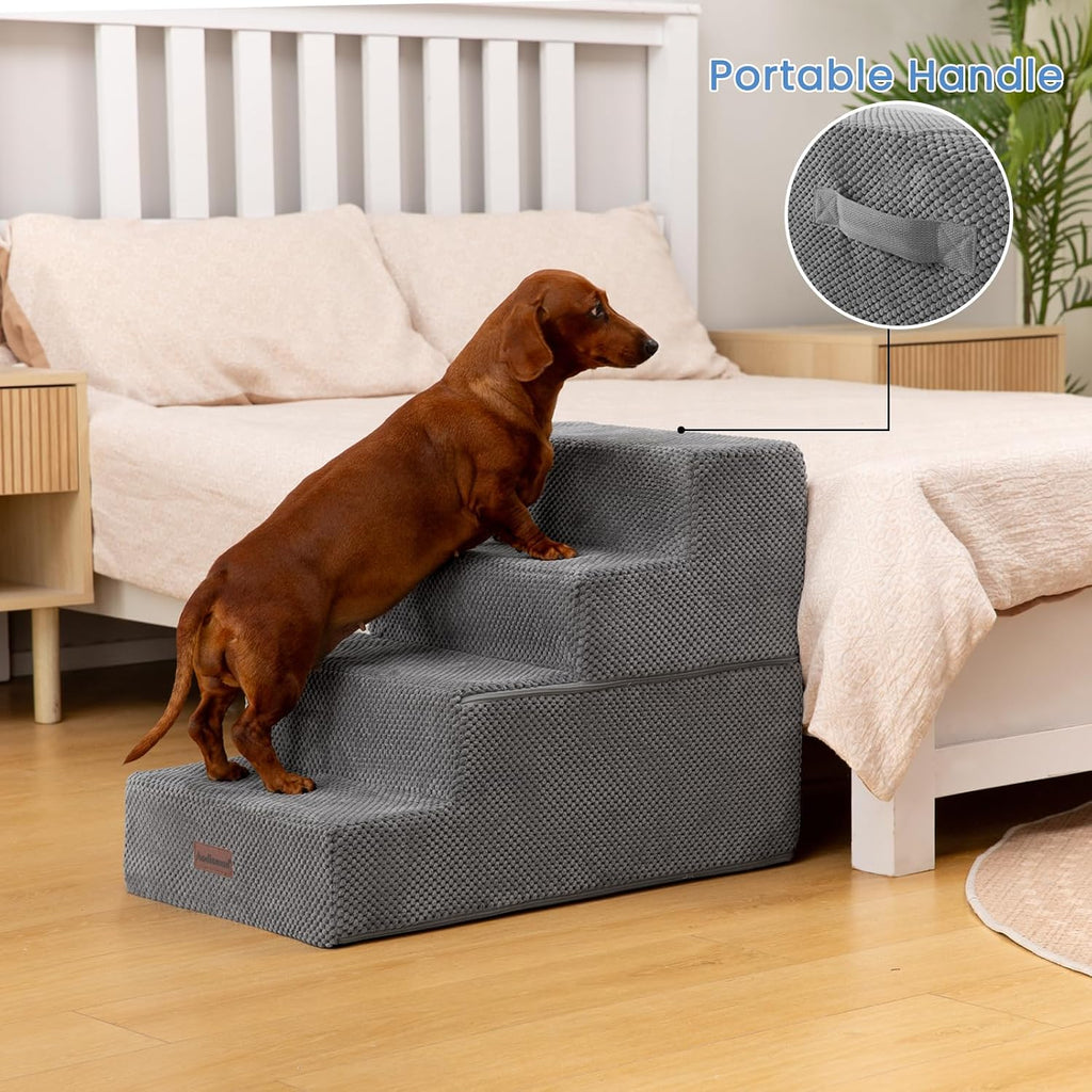 Dog Steps for Bed & Couch, 18.5" H 4-Step Pet Stairs for Small Dogs