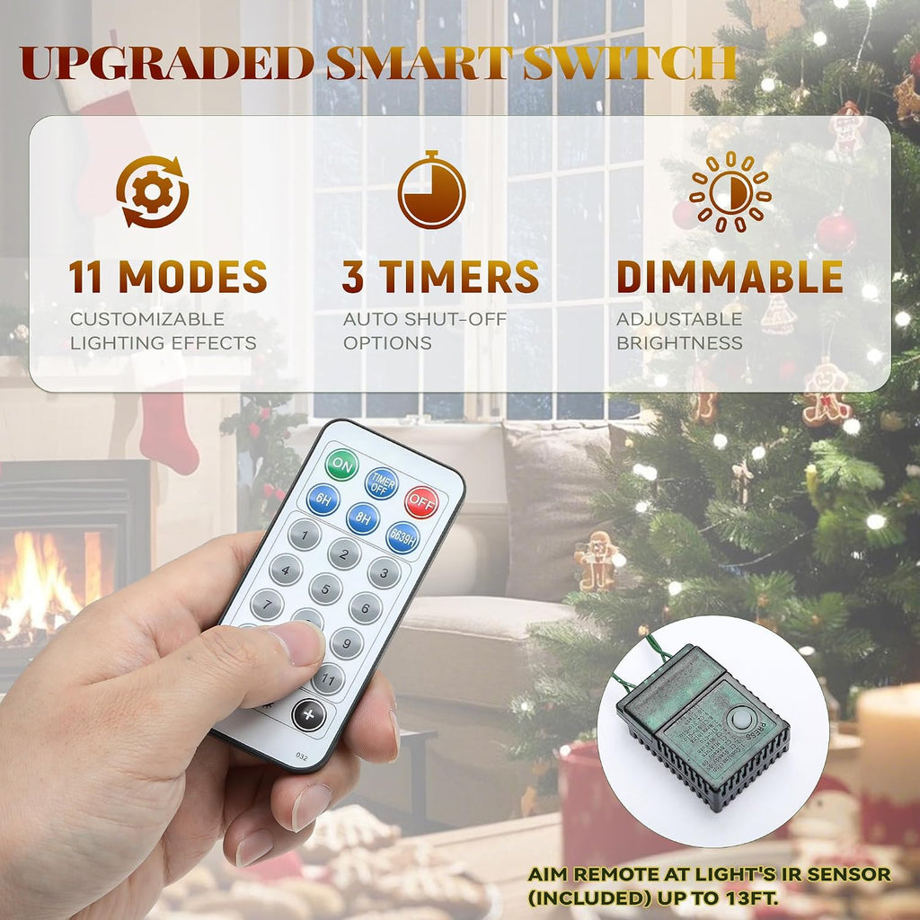 Prelit Natural Layered Flocked Christmas Tree with Remote