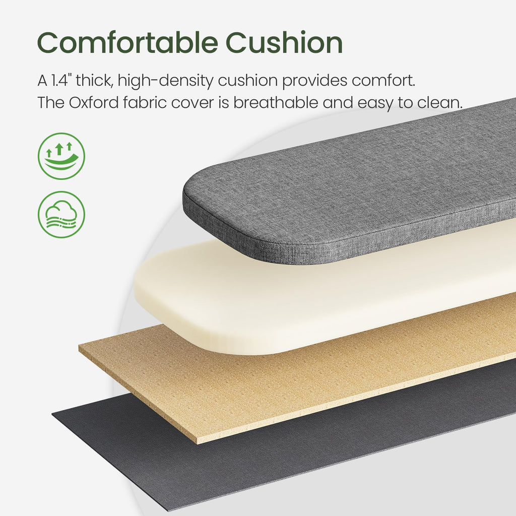 39.4" Fluted Shoe Storage Bench with Cushion and Sliding Door