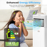 10000 BTU Mobile Portable Air Conditioner for Rooms Up to 441 Sq.Ft., 4-in-1 AC Unit with Cooling, Dehumidifier, Fan