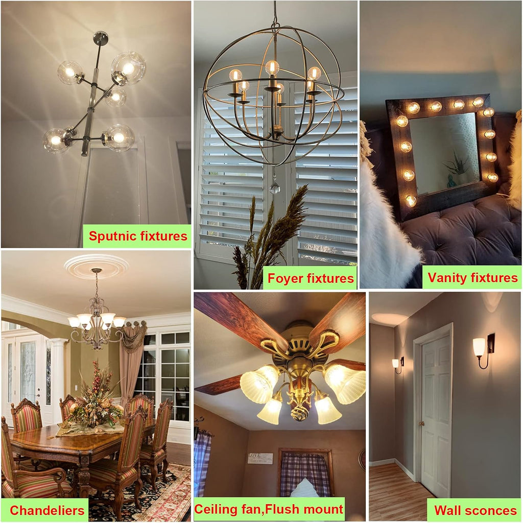 G16.5 Light Bulb,4W E12 LED Bulb dimmable Equivalent E12 Candelabra Bulb 40 Watt,Warm White 2700K,400lm,CRI85+,AC120V