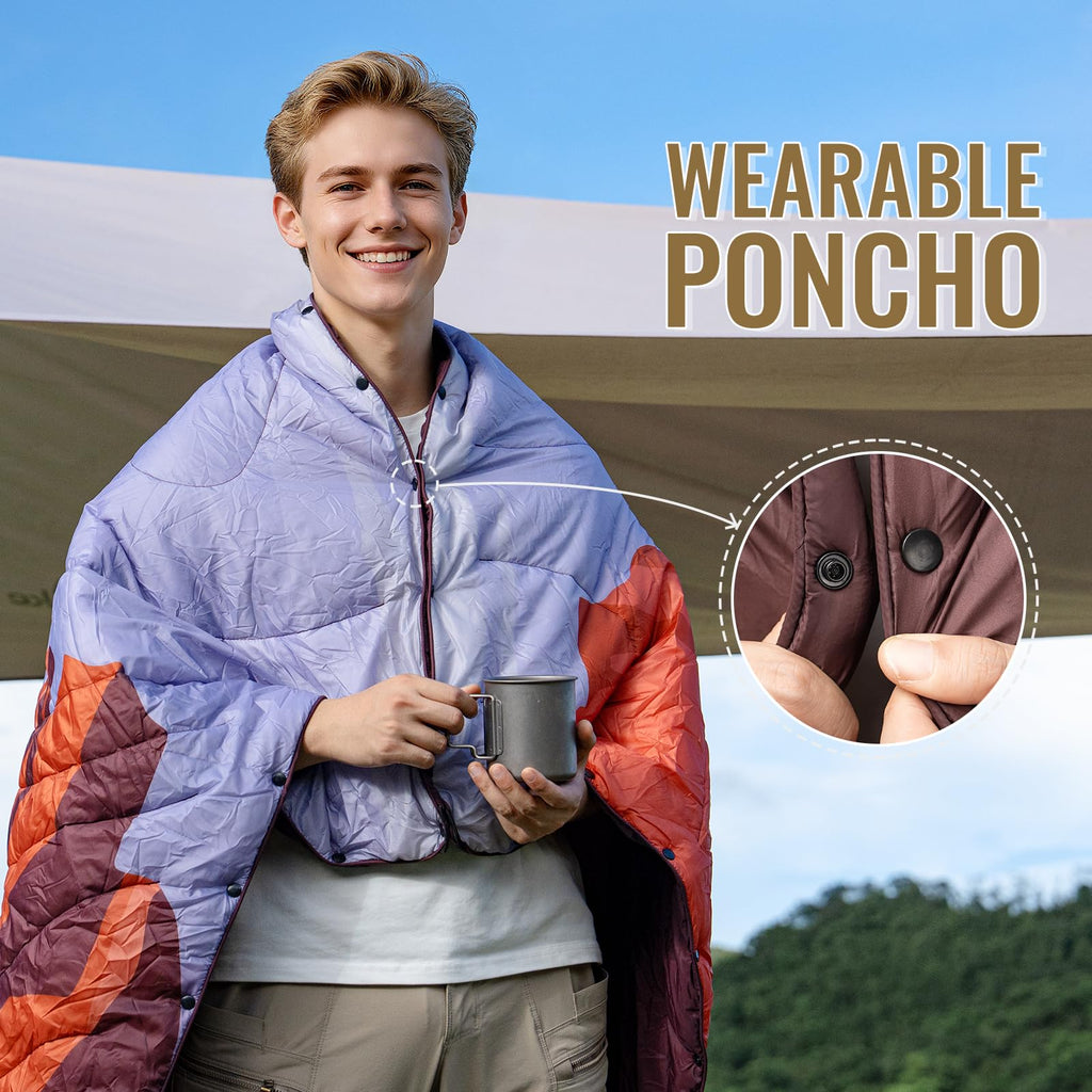 Ultralight Camping Blanket, Waterproof Stadium Blanket Poncho