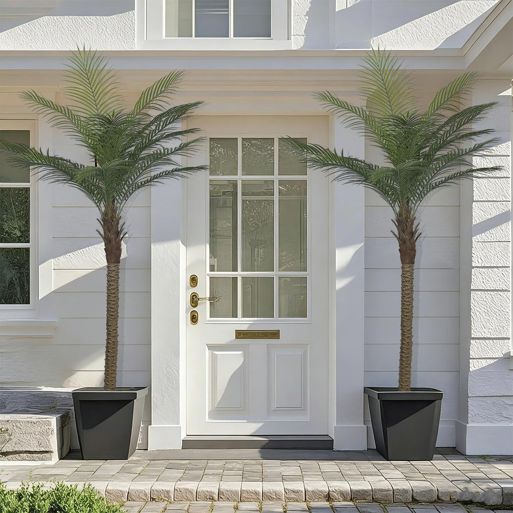 9ft Artificial Palm Tree for Outdoor/Indoor, UV Resistant Faux Palm Tree with Real Bark, 108" Large Fake Silk Tree in