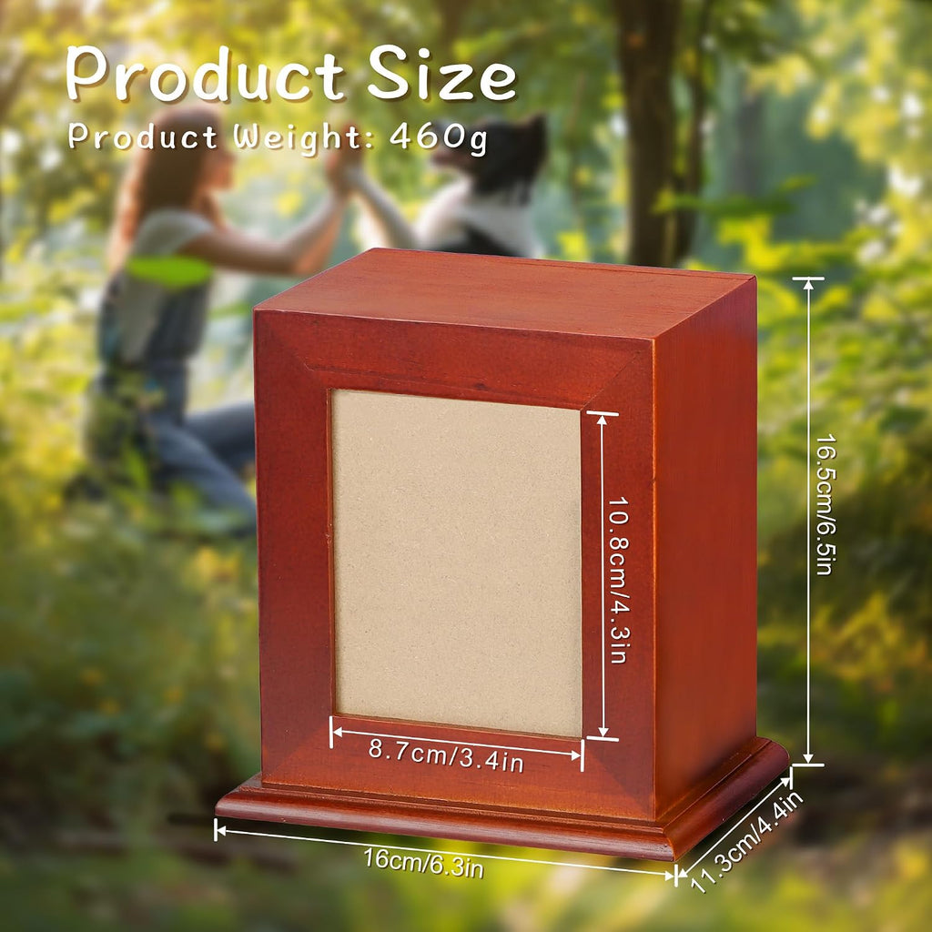 Pet Urn for Ashes with Photo Frame, Cremation Keepsake for Dogs
