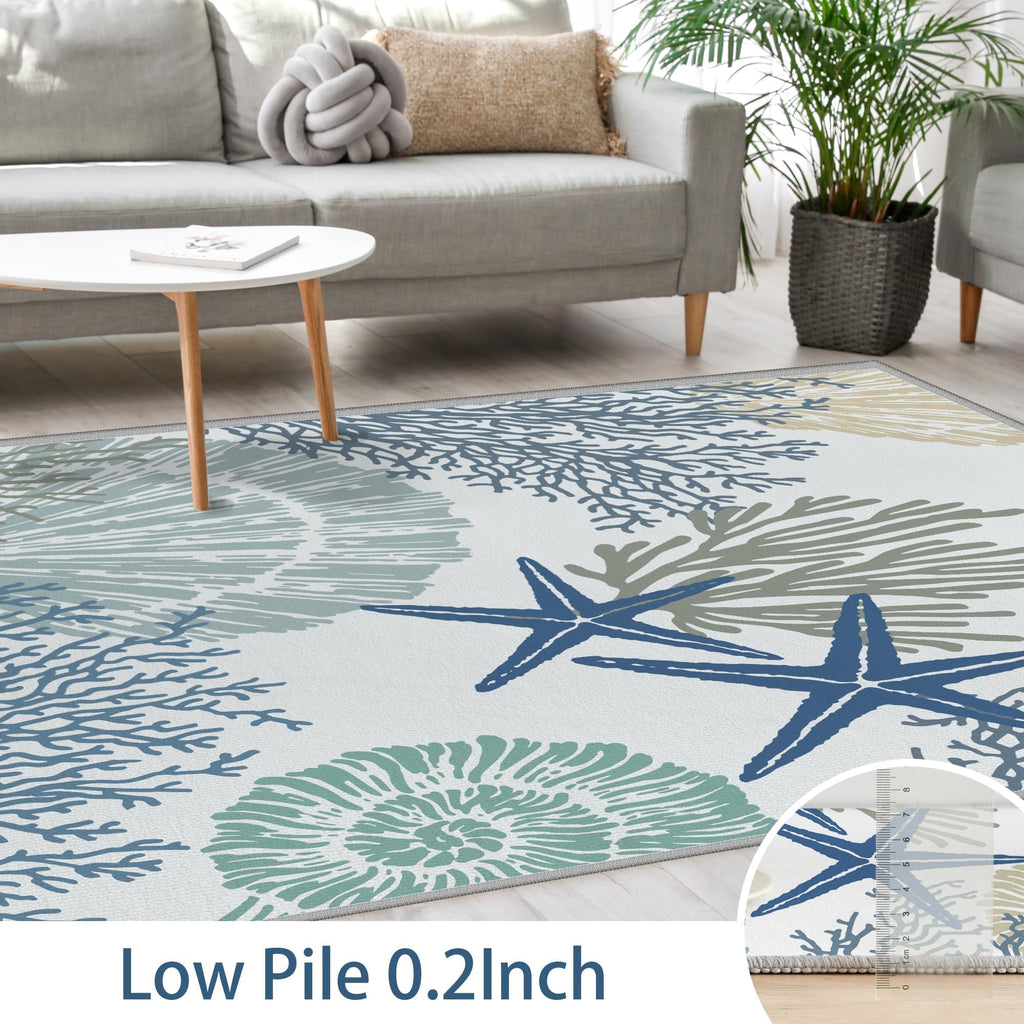 4x6 Coastal Area Rug, Blue