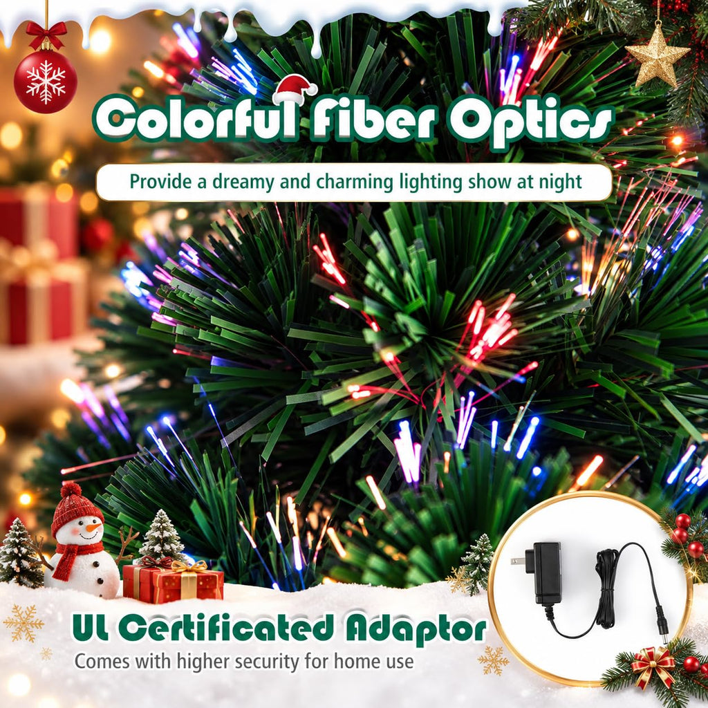 4 FT Pre-lit Fiber Optic Christmas Tree, Green