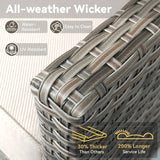 Outdoor Patio Furniture Set-7 Pieces All-Weather Wicker Outdoor Furniture with Swivel Patio Chairs Outdoor Patio