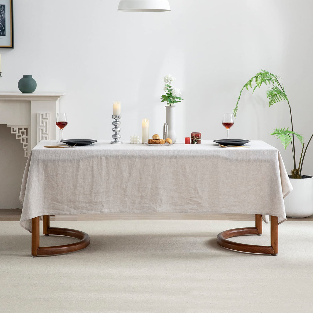 100% Pure Linen Rectangle Tablecloths 120LX60W Inch for Dining, Buffet Parties, Picnic, Events, Weddings and