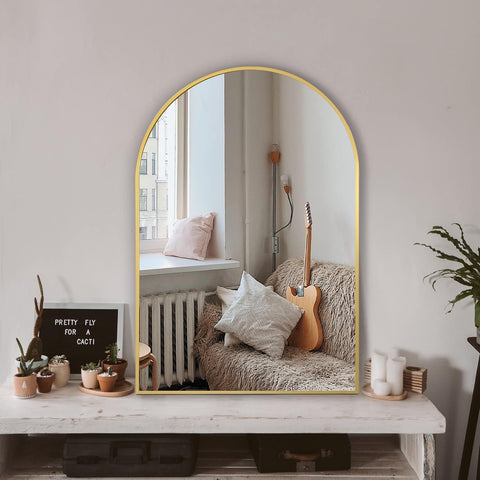 Arched Wall Mirror ,Mirrors for Wall,24''x36'',Vanity Mirror Dresser, Entryway, Living Room, Metal Frame (36''x24''