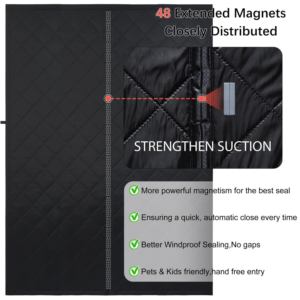 Thickened Wide Magnetic Thermal Insulated Door Curtain Insulation Winter