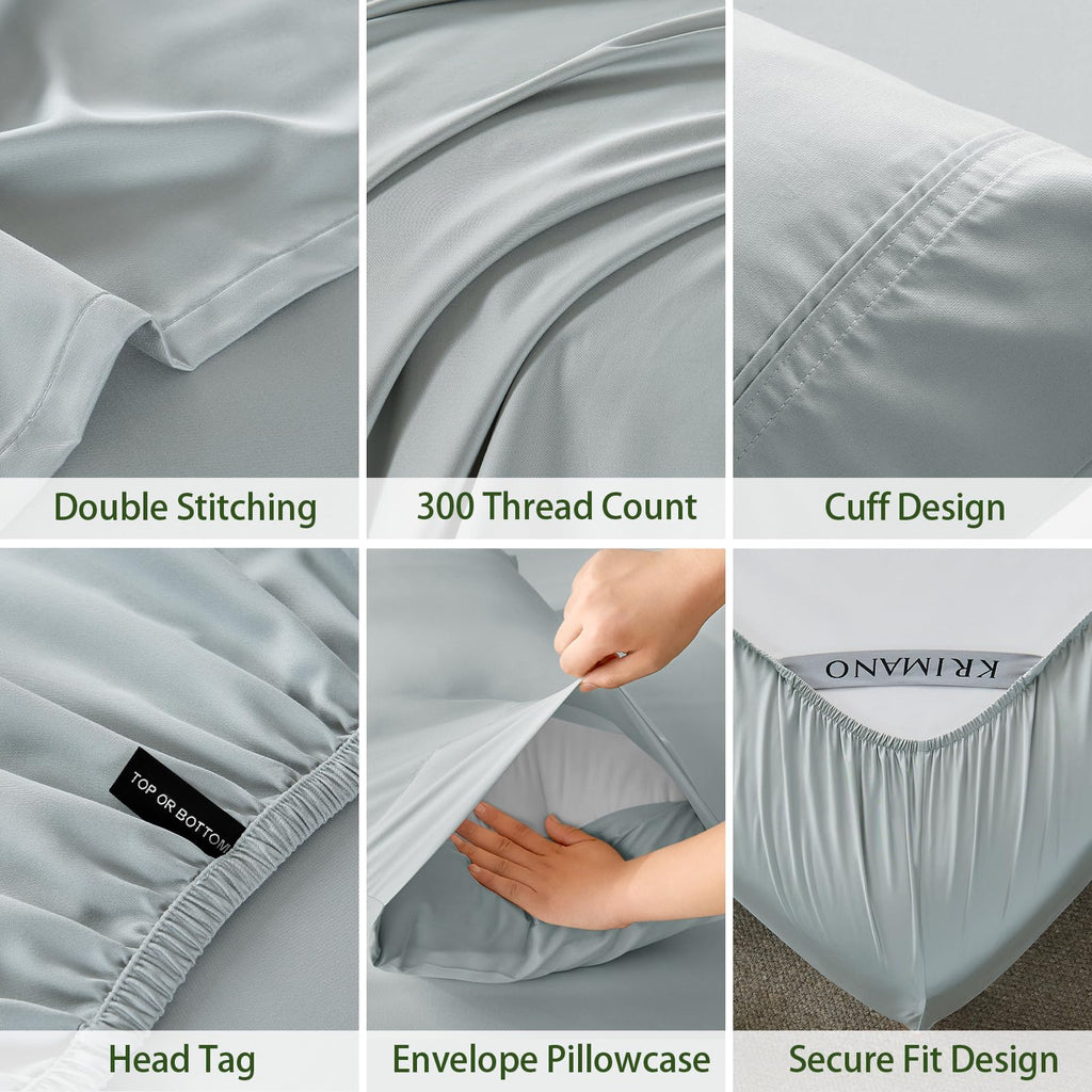 Bamboo Viscose Sheet Set King Size, Cooling Sheets Bed Set