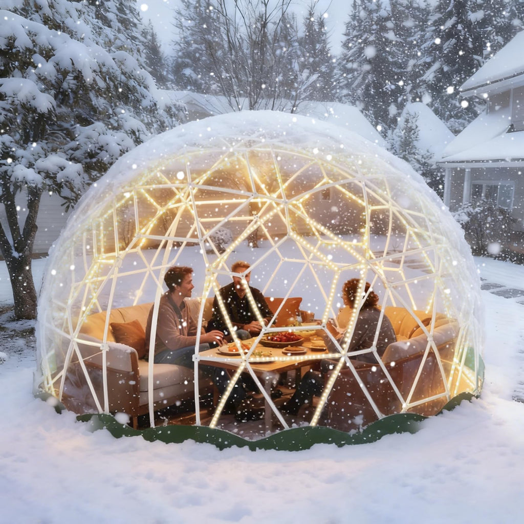 Garden Dome Bubble Tent House Outdoor, Upgraded Geodesic Dome Greenhouse with Transparent PVC Cover, Weatherproof
