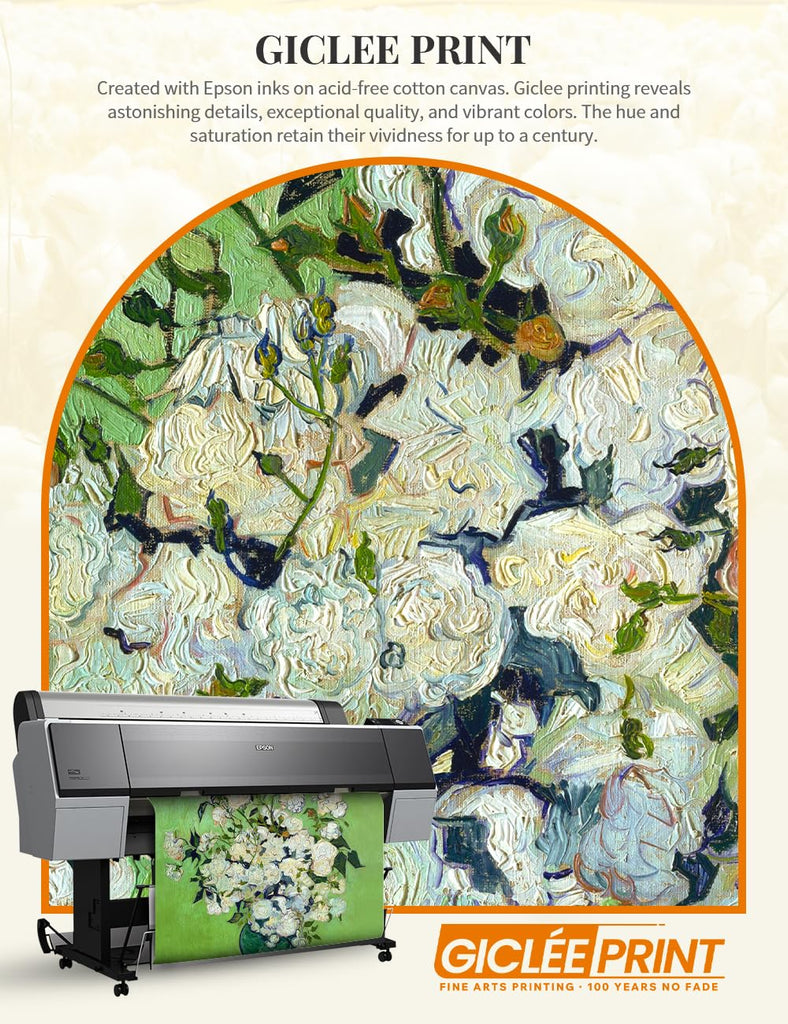 Van Gogh Canvas Wall Art, The White Rose, 40x30''