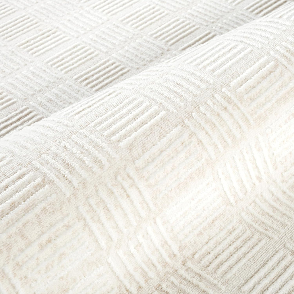 Cream Area Rug - Area Rugs - Vera Collection Checkered Minimalist Pattern - Non-Shedding,Easy to Clean Durable