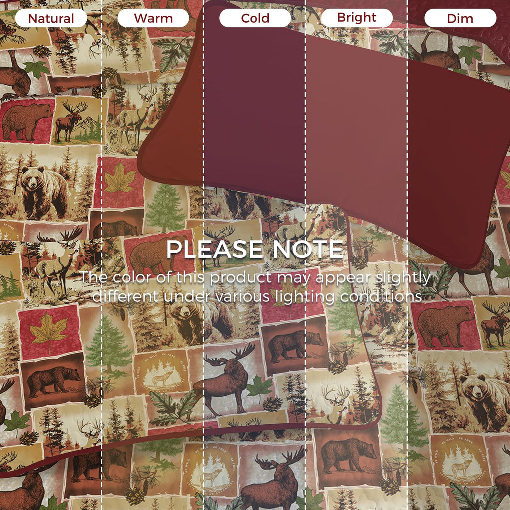 Christmas Quilts King Size, Rustic Patchwork Bedding Set