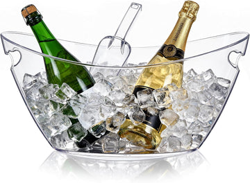 Ice Bucket for Parties 5.5L - Clear Acrylic Champagne Bucket with Scoop, Large Beverage Tub for Cocktail Bar, Wine