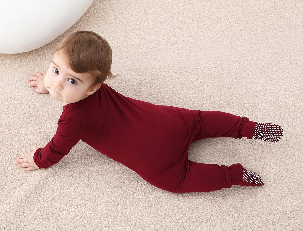 Rayon Made from Bamboo Baby Boy Girl Sleep 'N Play, Zip Front Non-Slip Footed Sleeper Pajamas