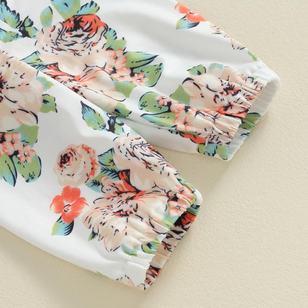 New To The Crew Baby Girl Outfit Newborn Coming Home From Hospital Outfits Ribbed Romper Bodysuit Floral Pants Set
