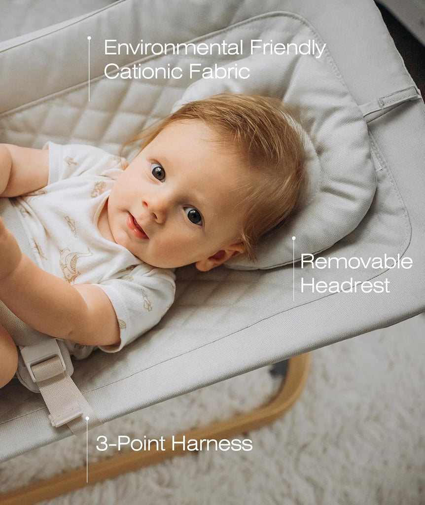 Baby Bouncer, Portable Bouncer Seat for Babies-Beige