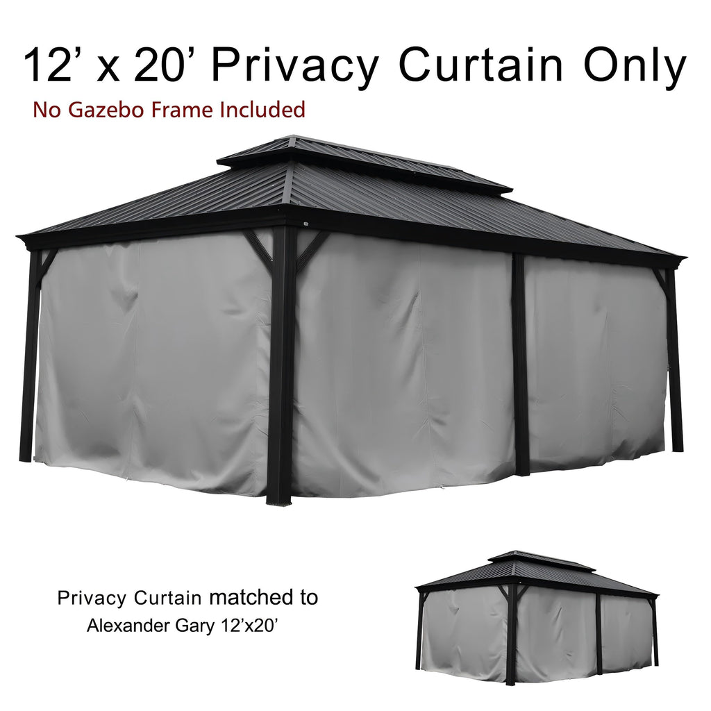 12' x 20' Outdoor Gazebo Privacy Curtain Sidewall