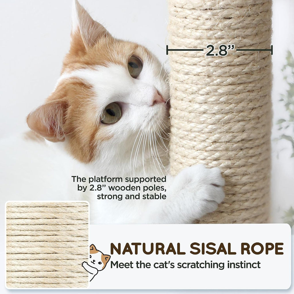 63in Sturdy Large Cat Tree for Indoor Heavy Cats, Tall Tower