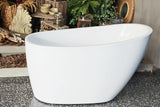 VTRS482627 48-Inch Acrylic Freestanding Tub with Drain, Glossy White
