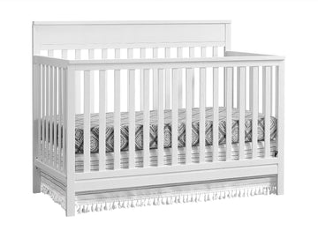 2 PC Nursery Set 4-in-1 Convertible Baby Crib, Barn White, GreenGuard Gold Certified + Perfect Comfort