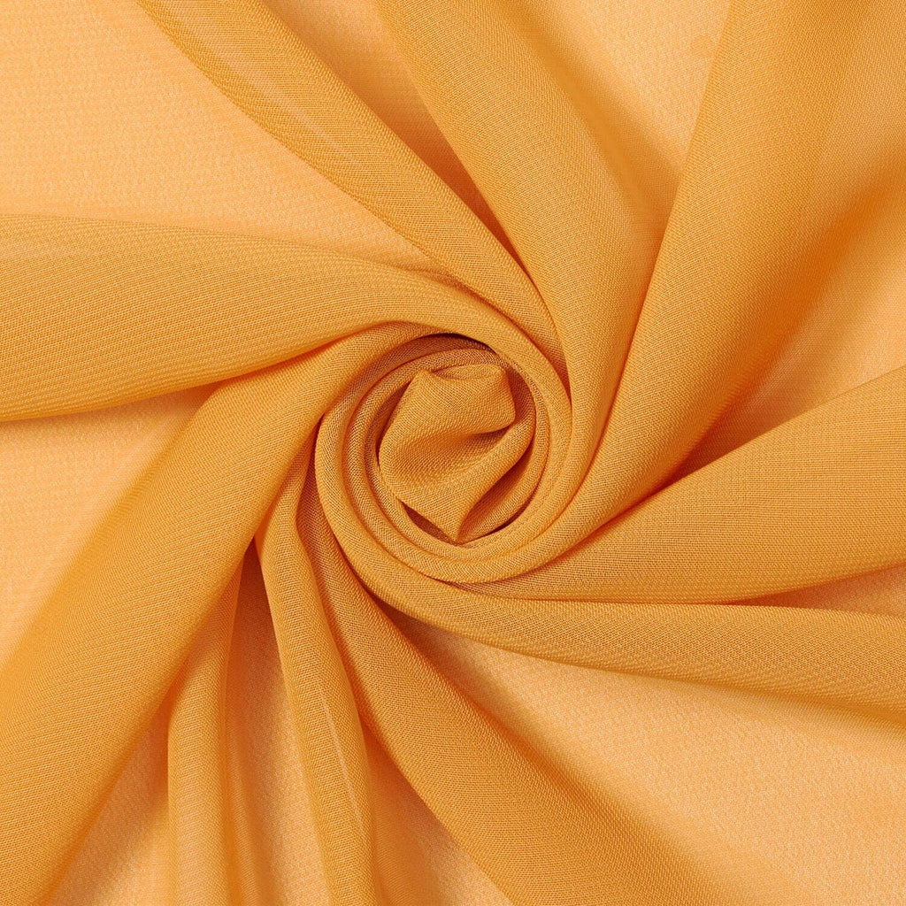 Chiffon Fabric Sheer Lightweight 60 Inch Wide Silky Polyester Georgette By The Yard & Wholesale - Gold (5 Yards)