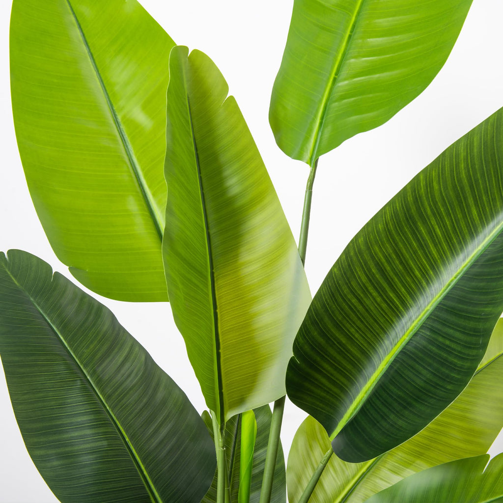 Bird of Paradise Artificial Plant 6.8FT, Faux Tropical Palm Tree with White Tall Planter, Large Fake Plants in Pot
