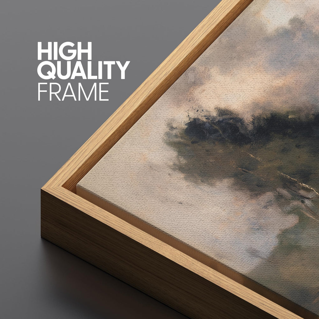 Framed Canvas Print Wall Art Impressionist Countryside Landscape Illustration Minimalism Decorative Mid-Century