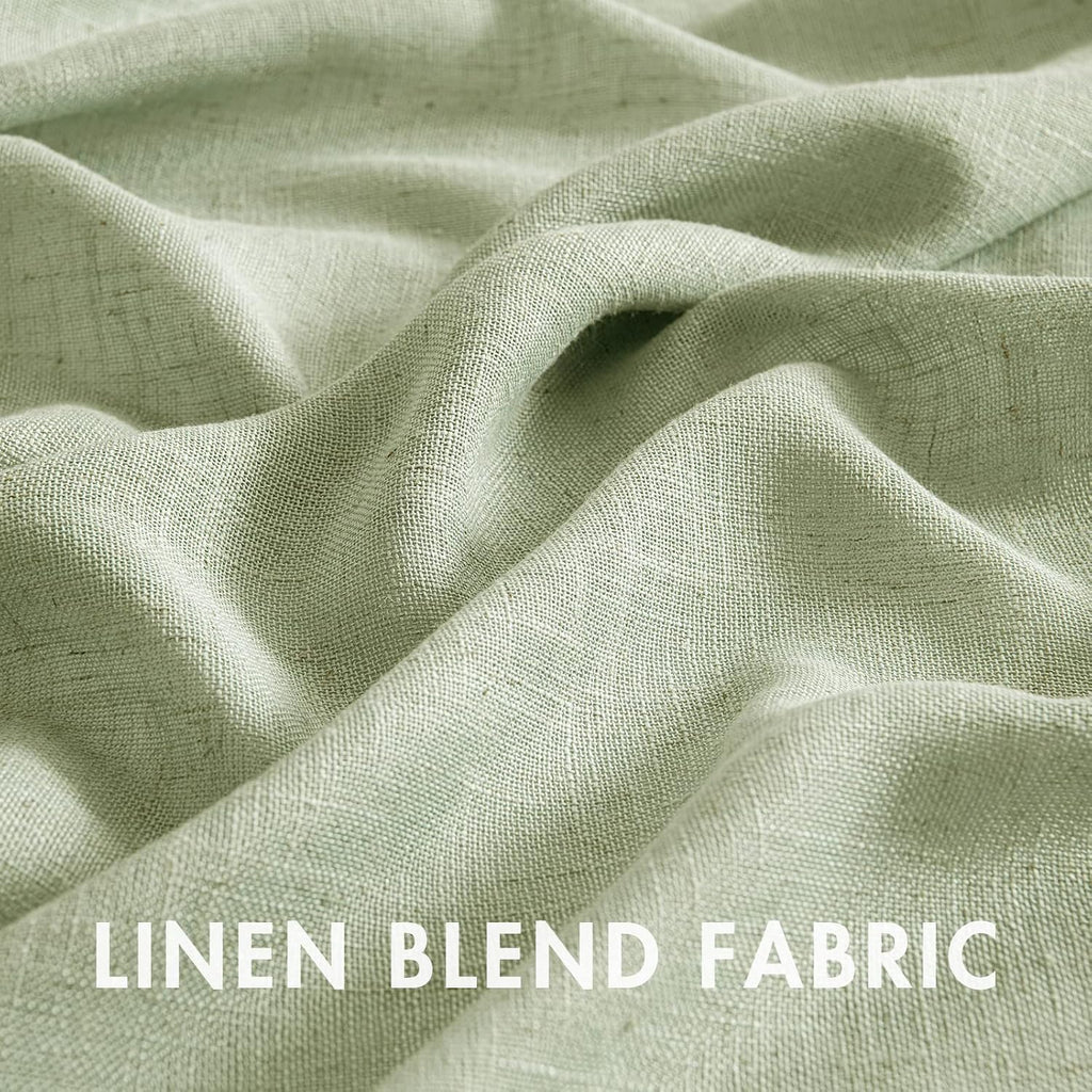 Spring Linen Textured Kitchen Window Curtains over Sink 24 Inch Length Semi Sheer Farmhouse Small Curtains for Cafe