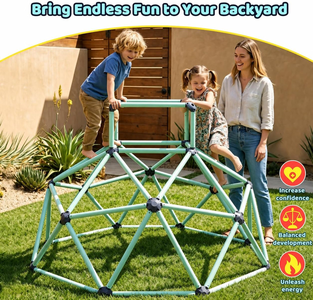 6FT Climbing Dome for Kids, 440LBS Geometric Dome Climber with Hot-Dip Galvanized Steel, Outdoor Jungle Gym for Ages