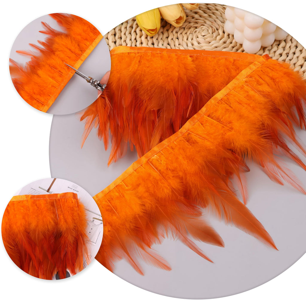 Orange Feathers Fringe Trim for Costumes, Cosplay & Craft Supplies