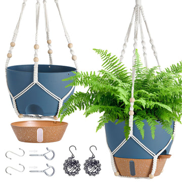 10 Inch Self Watering Hanging Planters for Indoor Plants, 2 Pack