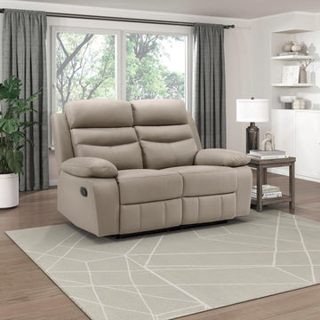 64" W Manual Reclining Loveseat, Top Grain Leather Match Reclining Love Seat, Home Theater Seating