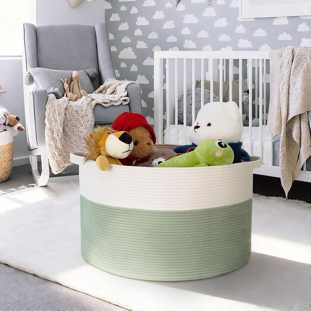 Extra Large Blanket Basket, 22" X 22" X 14" Kids Dog Toy Storage Bin Box, Nursery Baby Toddler Toy Organizer, Soft
