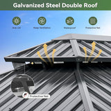 Hardtop Gazebo 10x12, Aluminum Frame Canopy with Double Galv - Image 3