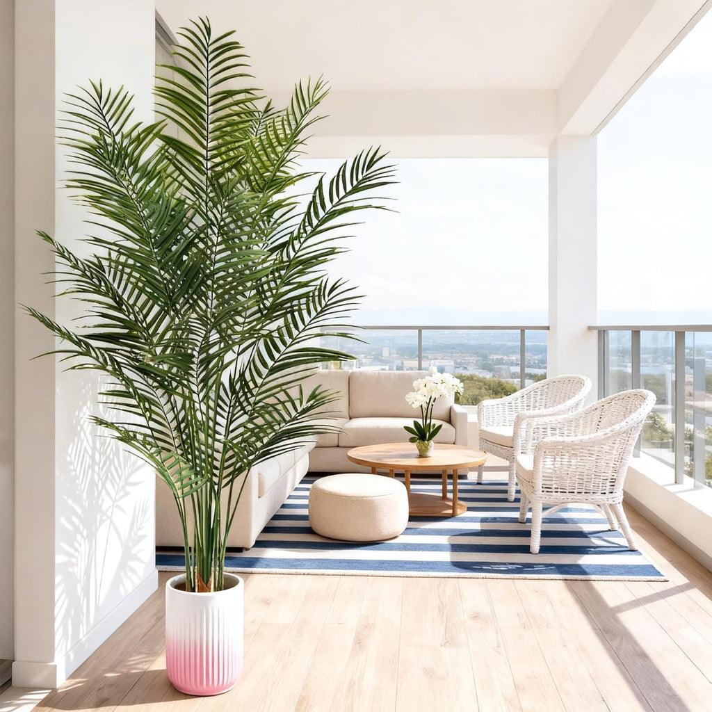 6.5ft Artificial Palm Tree Outdoor, Large Fake Tropical Areca Palm with 18 Trunks, Tall Faux Floor Plants for Indoor