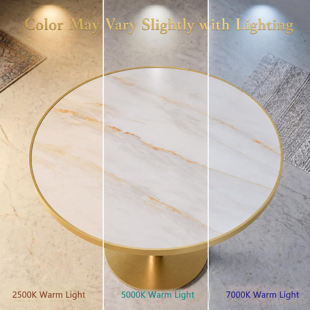 Inspired Saarinen Style 31.5" Tulip Table, Small Round Dining Table, Marble Bistro Table