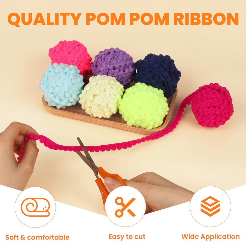 Pom Pom Trim, 3/8" Wide Ball Fringe (Light Gray) - 18 Yards