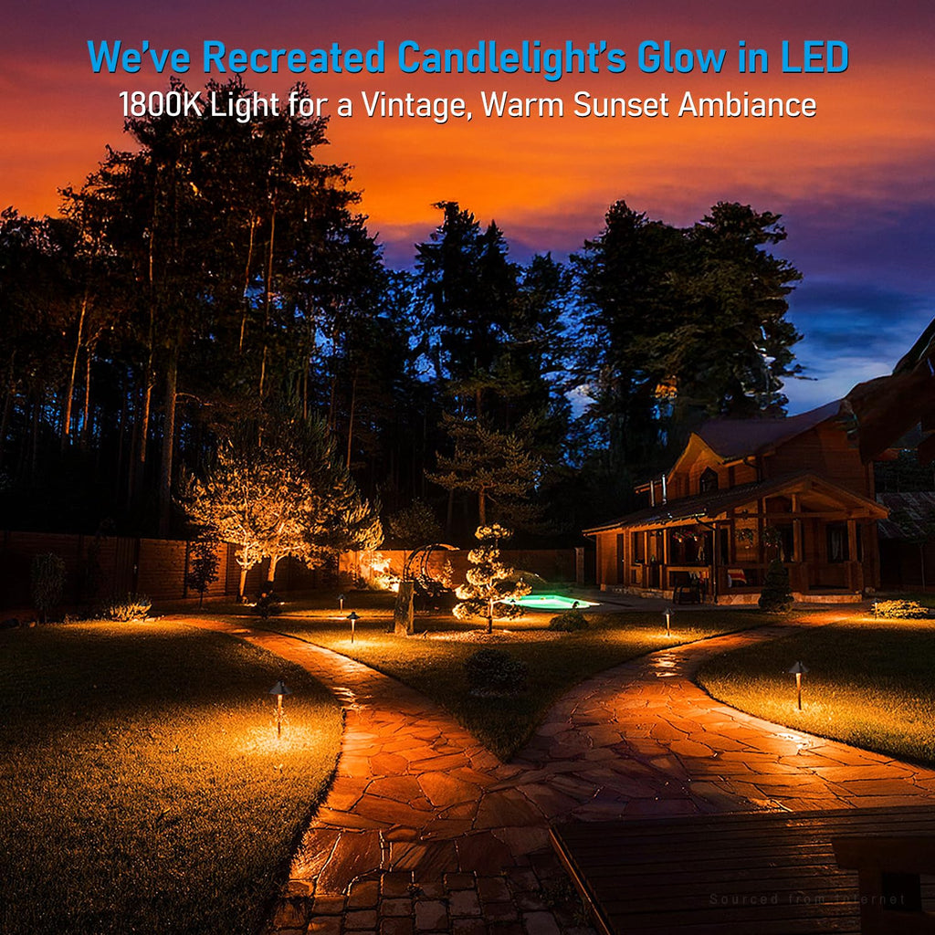 5CCT Low Voltage LED Pathway Lights, Hat Shape Head