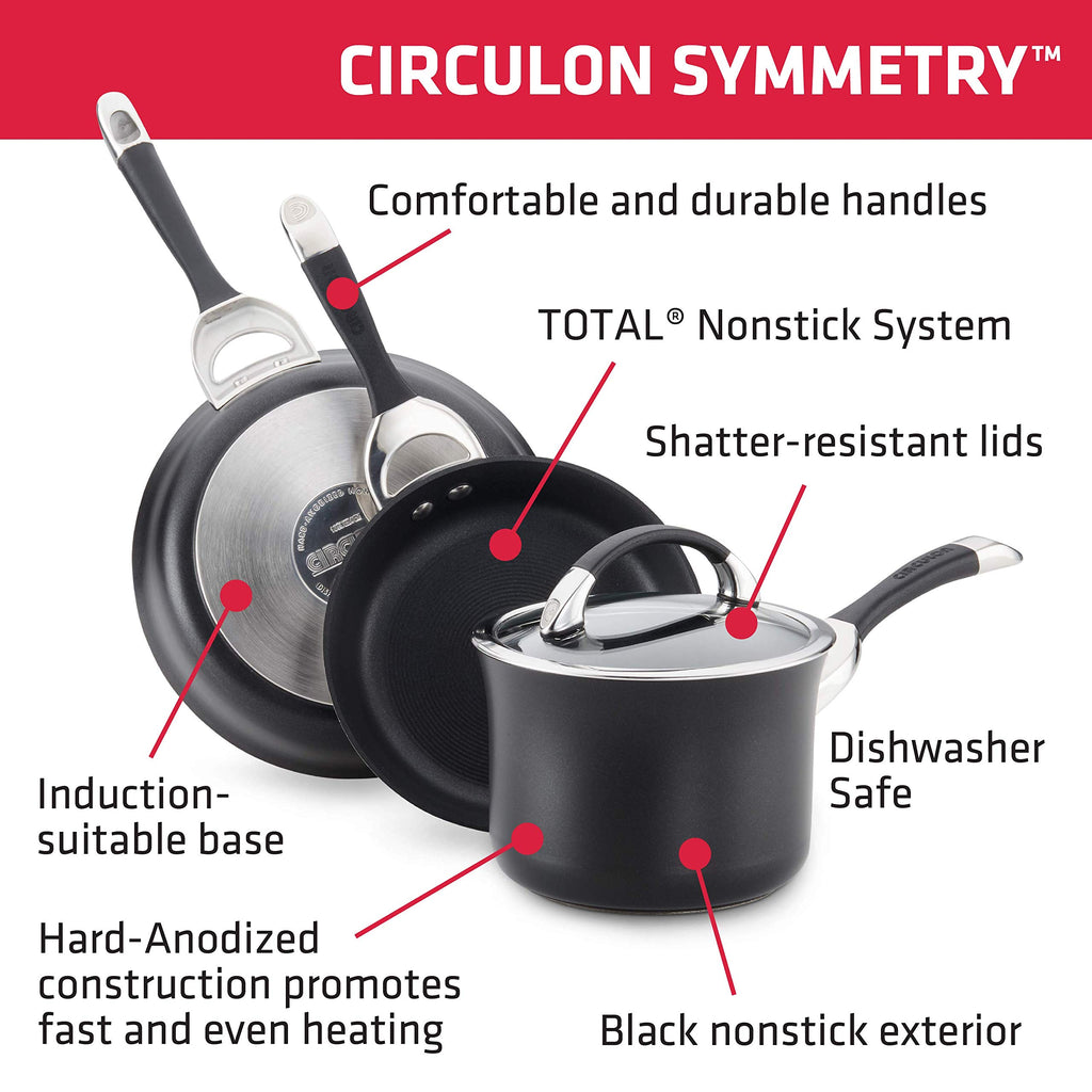 Symmetry Nonstick Casserole Pan with Lid, Induction Cookware