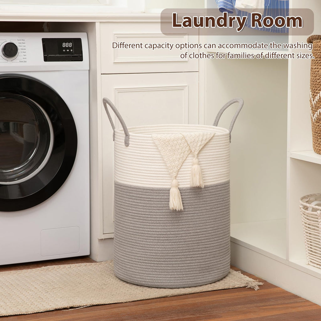 Nursery Hamper Laundry Basket Laundry Hamper Grey/White