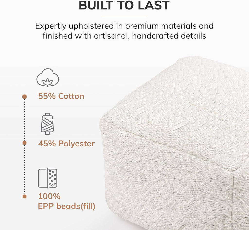 Pouf Ottoman Foot Rest, Ottoman Pouf, Comfortable Foot Stool, Decorative Floor Seating Decor, Bedroom & Home Décor